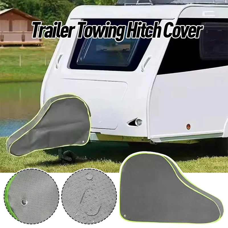

Universal Caravans Trailer Towing Hitch Cover Waterproof Dustproof Camper Coupling Lock Tongue Cover Breathable Protector