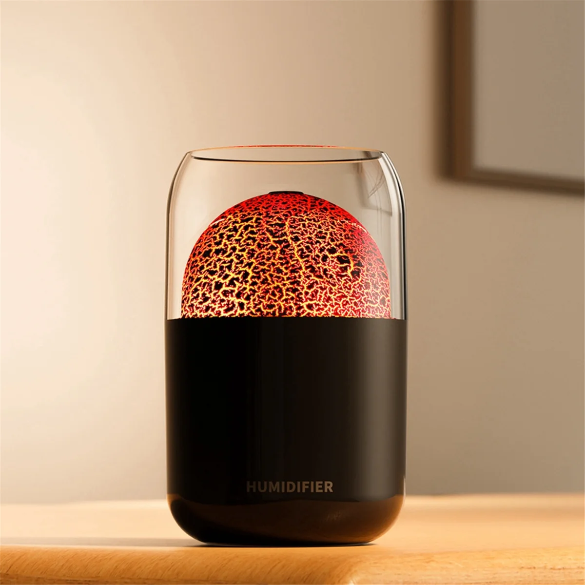 Diffuseur d'aromathérapie pour la maison, humidificateurs à brume fraîche, diffuseur de flamme, arrêt automatique, noir, 300ml, 8 heures