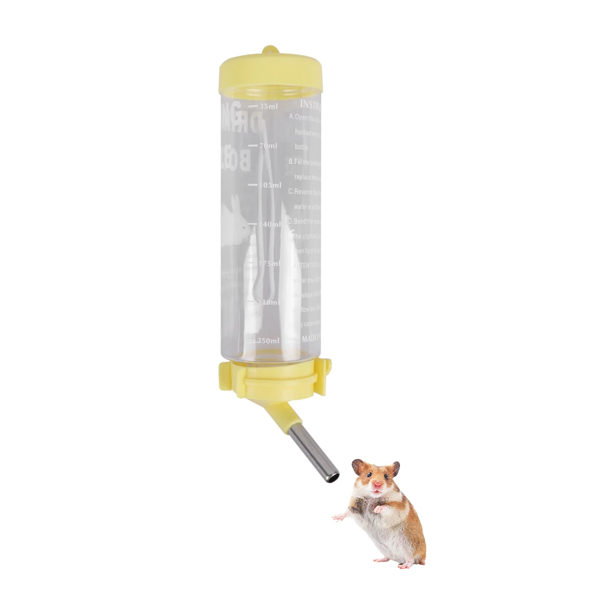 

3pcs 250Ml Pet Water Fountain Hanging Drinking Bottle For Small Animals Automatic Dispenser Leak Proof Ball Design Cage Mounted