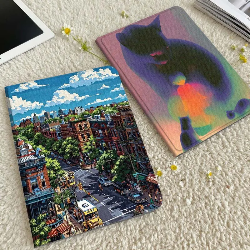 

Cartoon Urban Street View Gift Tablet Case For Xiaomi Redmi Mini Pad SE K 2 4 5 6 7 8 2023 2025 11 8.8 11.2 10.1 Pro