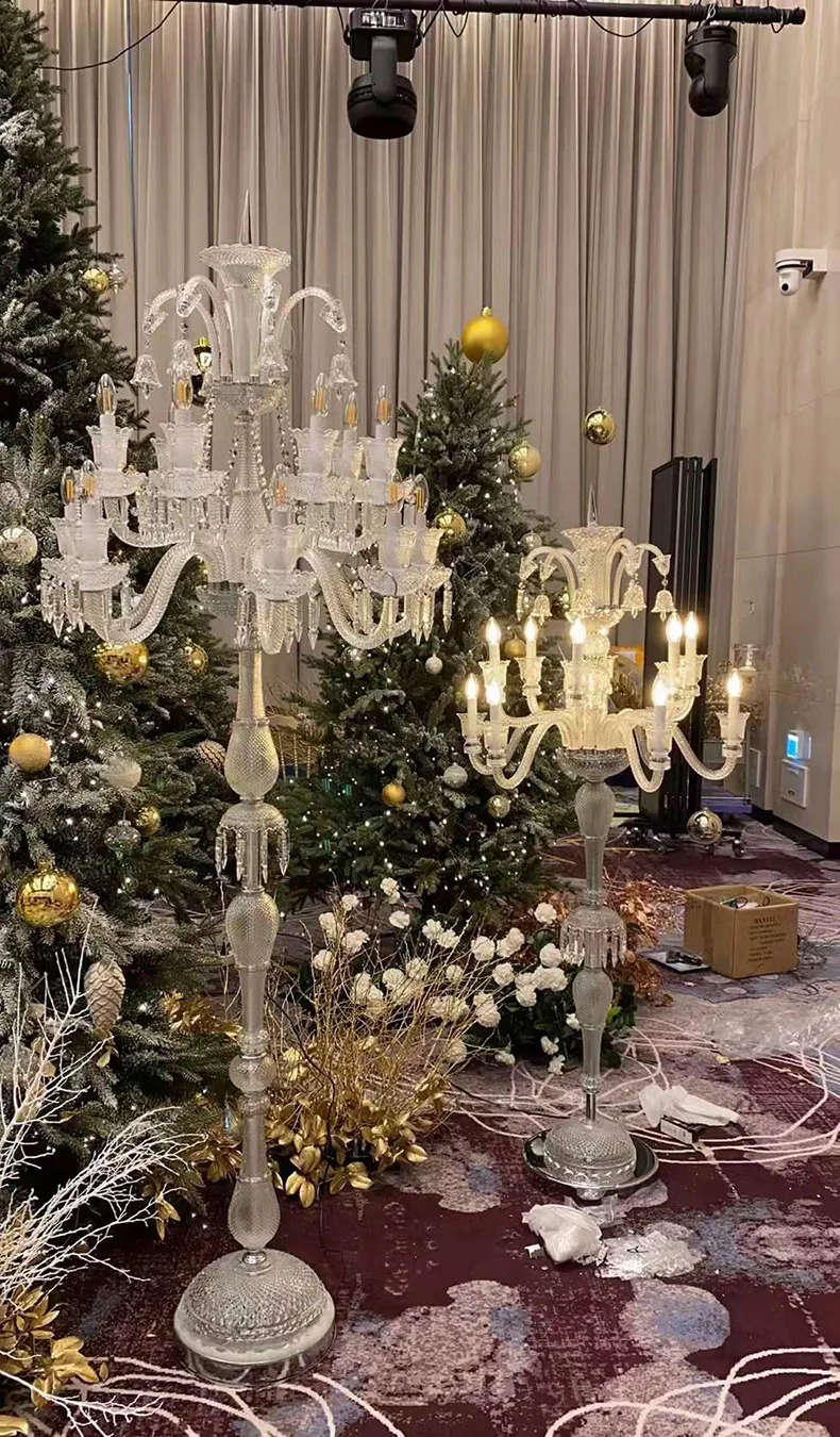 European luxury crystal floor lamp hotel banquet hall wedding decoration floor /table lamp living room lighting fixtures