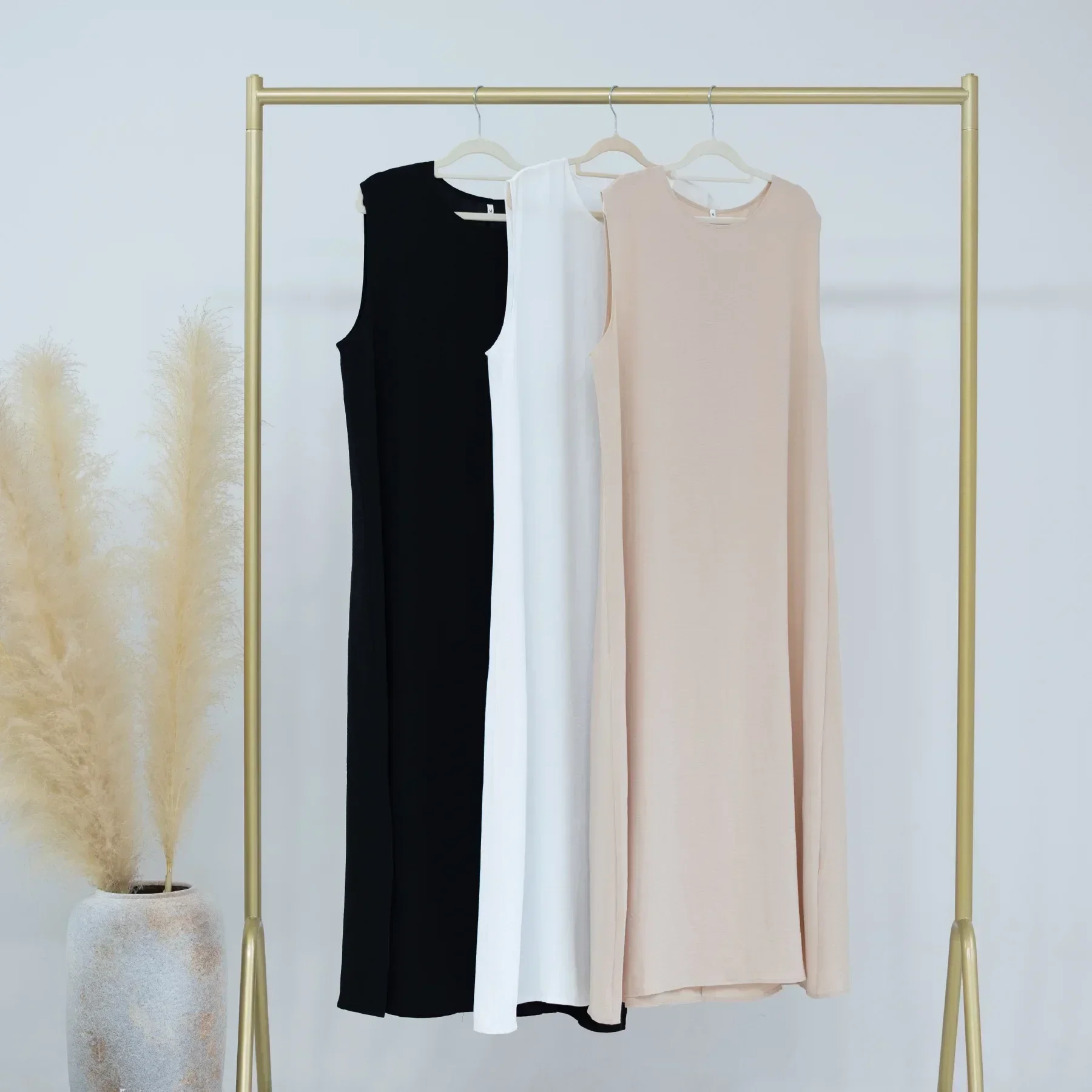 

Зимнее внутреннее платье под абайей, исламская креповая ткань внутри, Абая, платья-комбинации без рукавов для мусульманских женщин, Дубай, Турция, кафтан