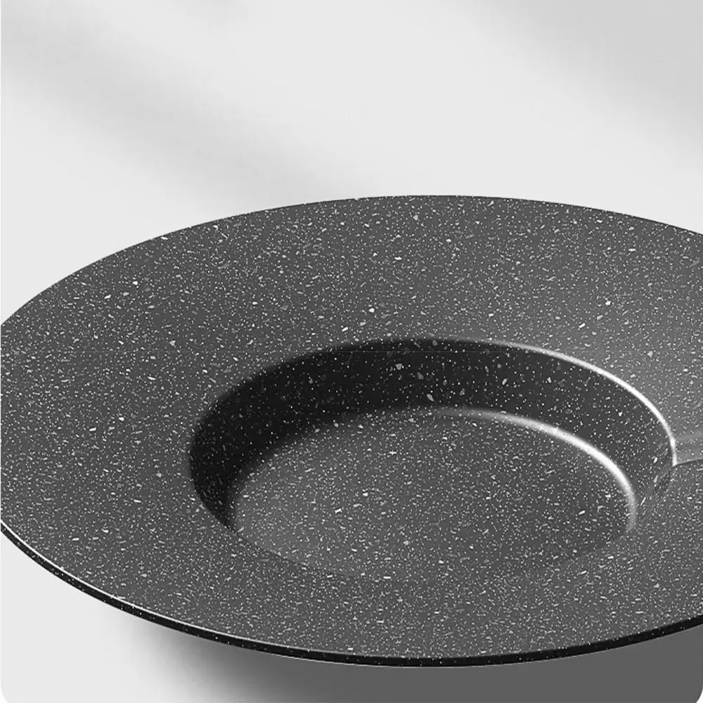 

Round Shape Griddle Pan Aluminum Alloy Nonstick Frying Pan with Handles Efficient Heat Distribution Concave Design Flat Skillet