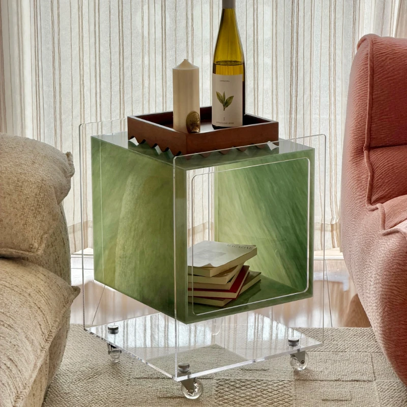 Marble bedside table removable storage display corner