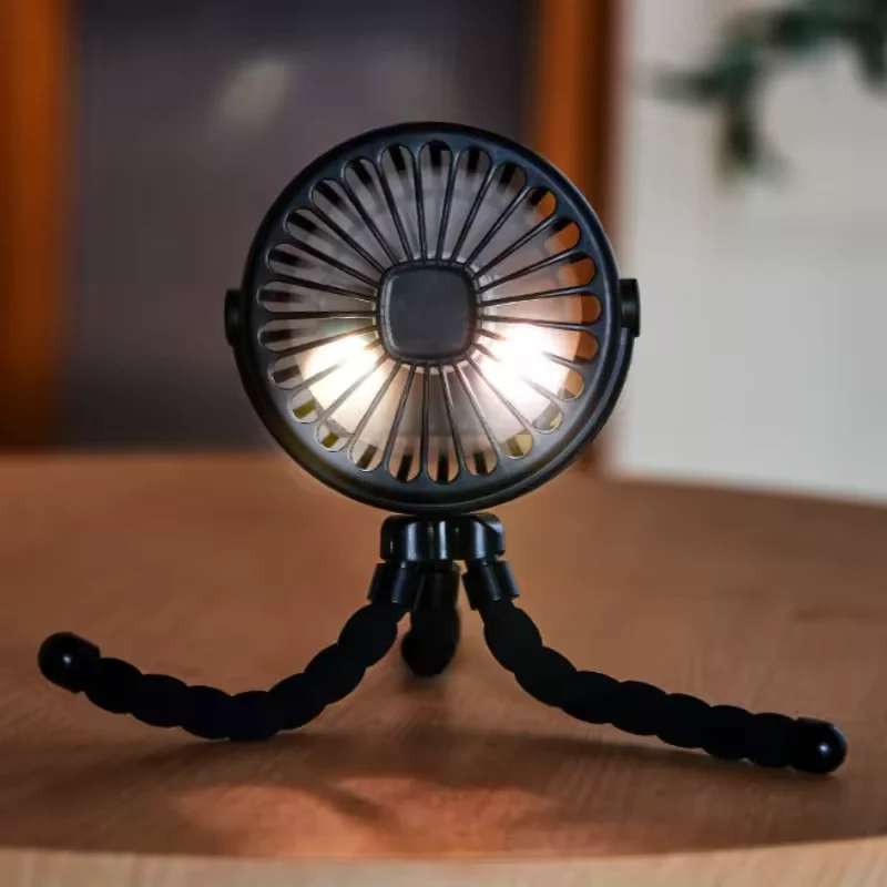 아기 유모차 전동 팬 핸드 충전식 휴대용 소형 접이식 팬 미니 인공 호흡기 자동 테이블 야외 쿨러 목 팬