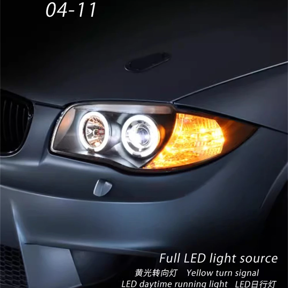 

Car modified Led angel eye Headlight assembly For 04-11 BMW 1 series E87 120i130i Turn signal Daytime Running DRL Headlamp