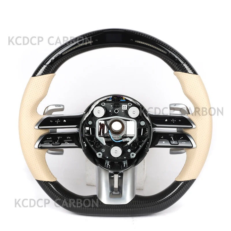 

Fit For Benz w206 w463 w218 w212 W205 W204 W222 W221 W223 W213 GTS GLA GLB GLC GLE GLS alcantara carbon fiber led steering wheel