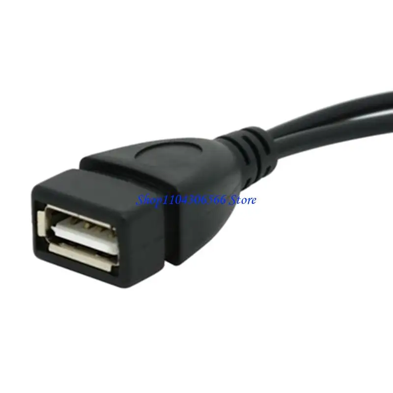 02DD Replacement 20cm OTG Cord Portable OTG USB Female Splitter Adapter for Phone Tablet Fast Speed Transmission Black Cord