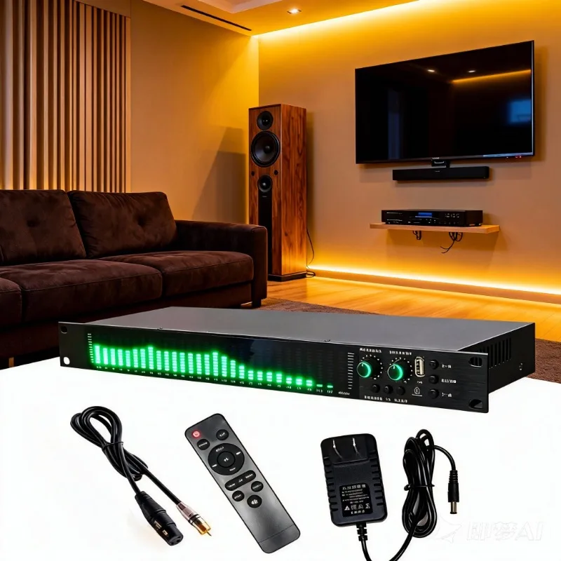 New Rack-mounted  Digital Spectrum Analyzer Bluetooth USB Equalizer Level Indicator VU Meter 31 Paragraphs