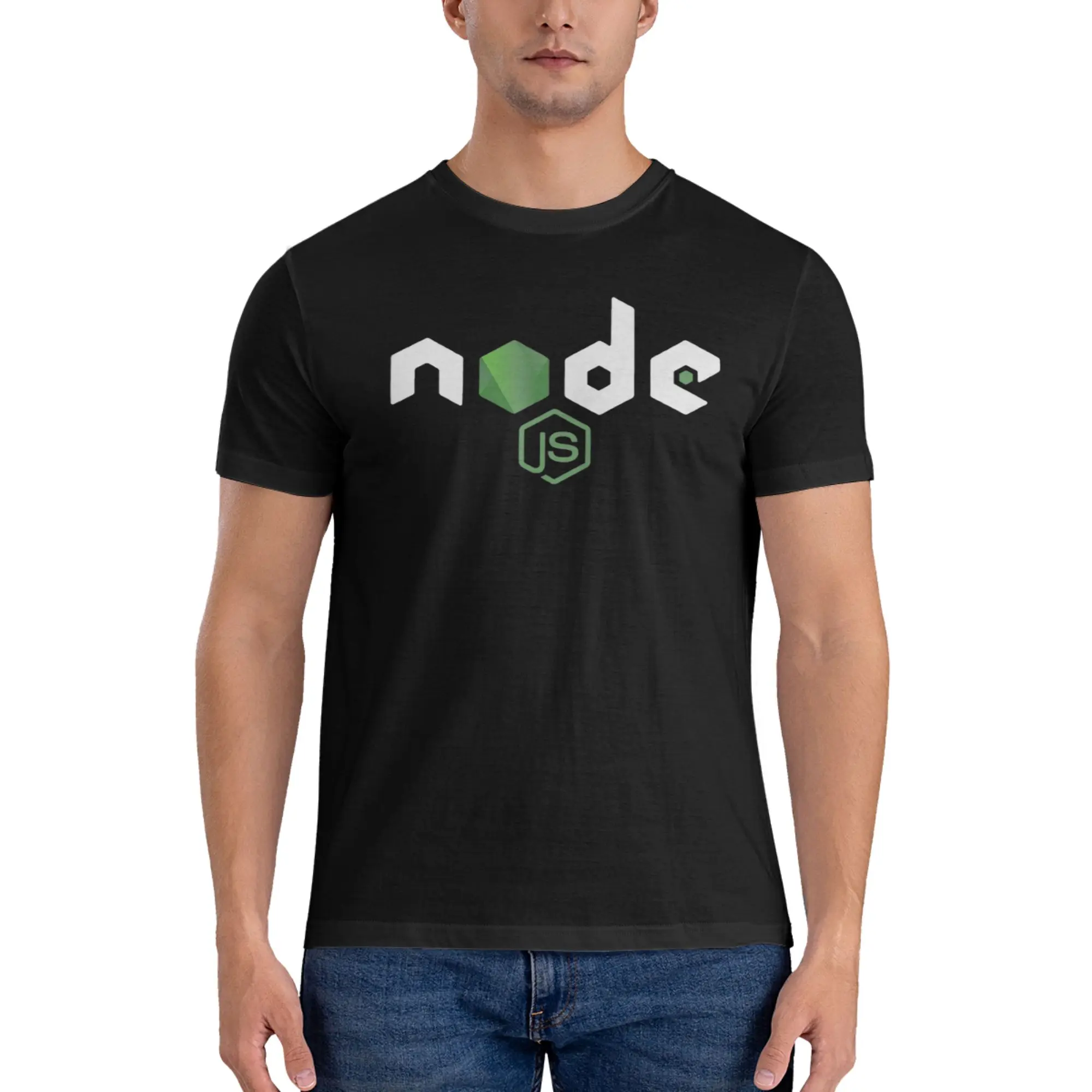 NodeJS JavaScript Programmer T-Shirt for Men Cotton T Shirts Men's Tees Short Round Neck Summer Clothes Tops S-6XL