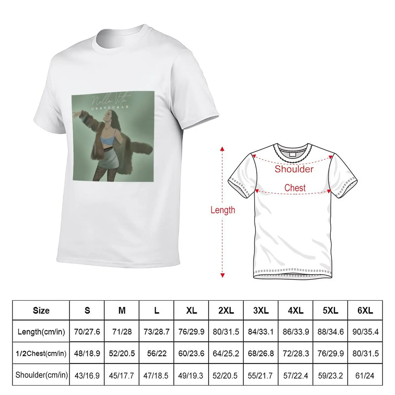 New Nella Vita Grayscale Sticker T-Shirt boys white t shirts boys t shirts shirts graphic tees Short sleeve men t shirt