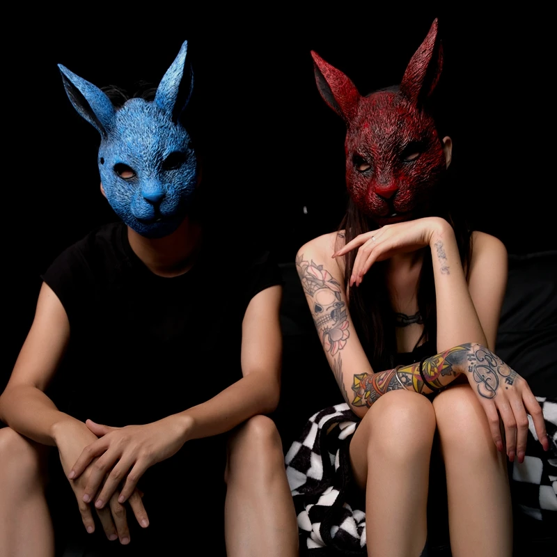 

New Goat Rabbit Mask Halloween Party Decor Fancy Dress Up Props Masquerade Bunny Mask Costume Accessories DJ Stage Carnaval Mask