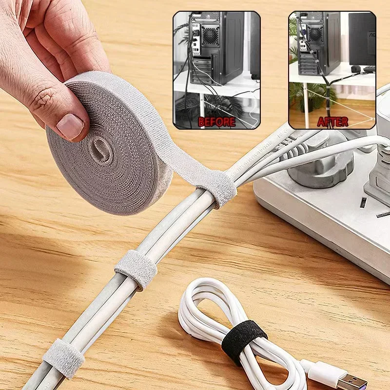 1M Cable Organizer Cable Management Wire Winder Tape Earphone Mouse Cord Management Ties Protector