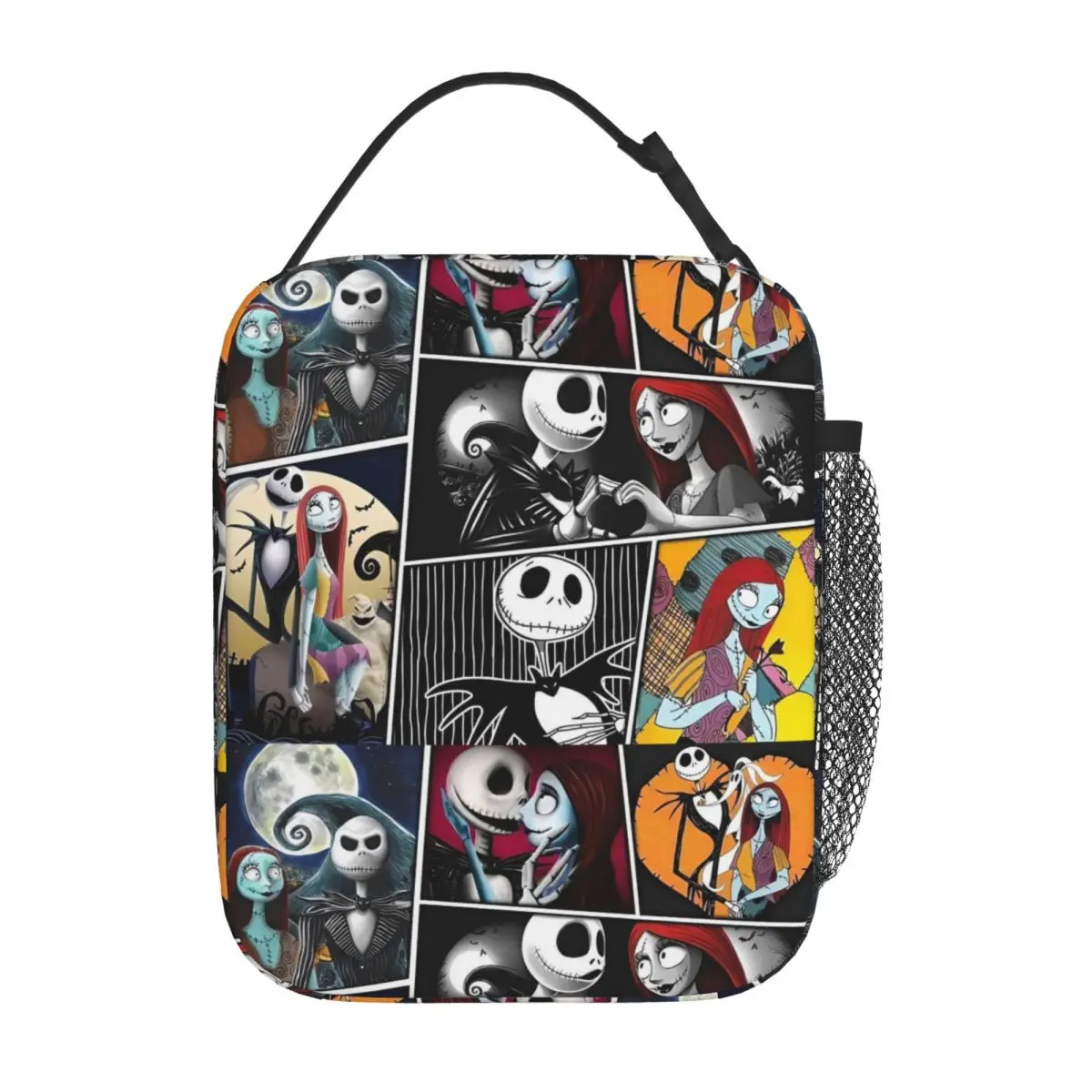 Custom Jack And Sally Collage Portable Lunch Boxes Women The Nightmare Before Christmas Cooler Thermal Food Insulated Lunch Bag