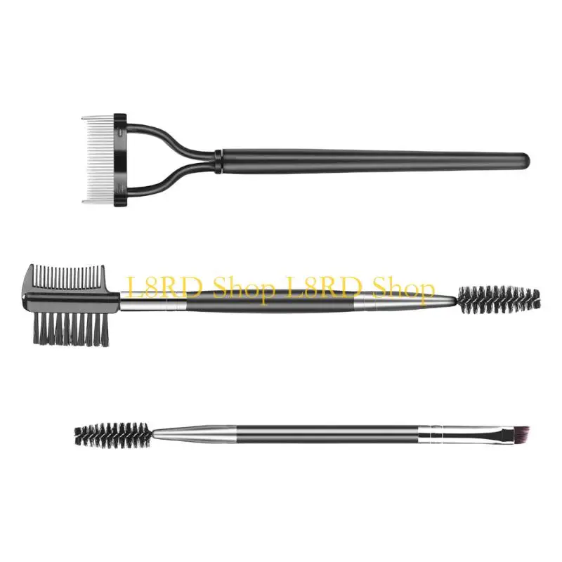 L8RD 3PCS 속눈썹 빗질 래쉬 분리기 브로우 브러시 및 눈썹 스풀 리 제거 덩어리 마스카라 전문 아이 메이크업 도구