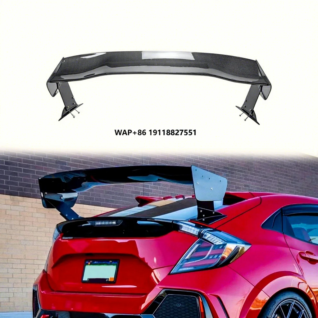 

For Carbon Fiber FK7 FK8 VTX2V Type Rear GT Spoiler (Dry Carbon Legs) High Quality