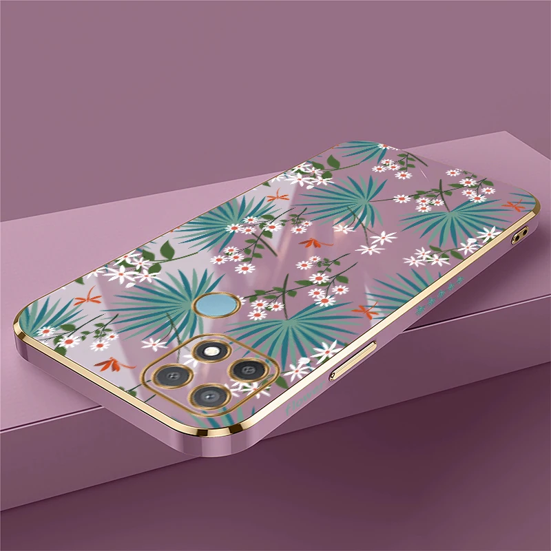 ل انفينيكس الذكية 10 زهرة يترك نمط جراب هاتف ل انفينيكس الذكية 6 HD 5 برو 10 8 7 غطاء سيليكون تصفيح للصدمات #2