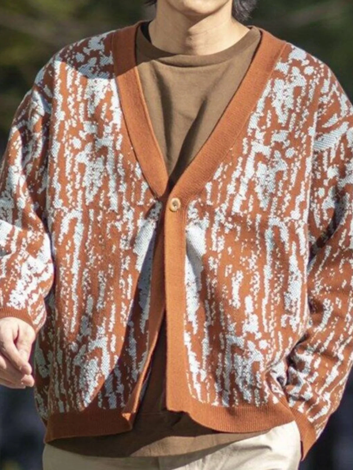 

Мужской осенне-зимний утепленный вязаный свитер с V-образным вырезом и длинными рукавами, молодежный повседневный стиль, свободный крой, модный дизайн с бахромой