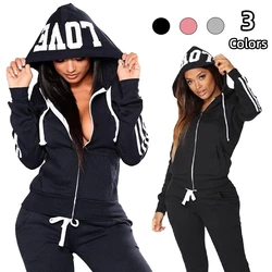 Fashion Women Track Suits Sports Wear Jogging Suits Hoodies+Sweatpants Slim Sweat Suits HoodiesSuits