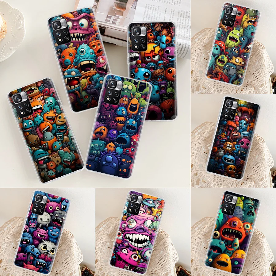 Monster Collection Phone Case For Xiaomi Mi 12 10 Lite 12X 12T 13 5G 11T 10T Pro 11i 11 Ultra 9 8 6X 5X Capa Coque Fundas TPU Ca