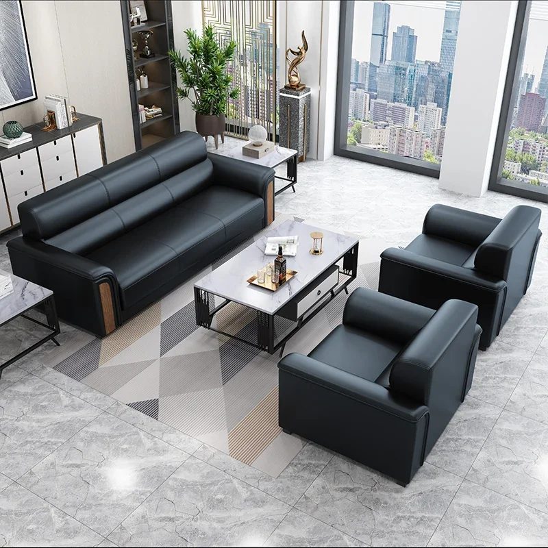 Office sofa simple modern business reception room single three-person office High Quality