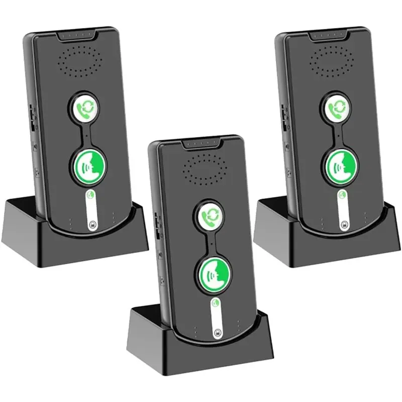 ABZW Wireless 2-Way Intercom System For Home For House With Volume And Ringtones Adjustment, Rechargeable 3-Pack Design
