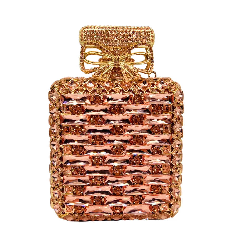

Perfume Bottle Diamond Dinner Bag Chain Full Of Diamonds Banquet Handbag Clutch Sequin Glamour Party Clutch Hand Bags For Ladies