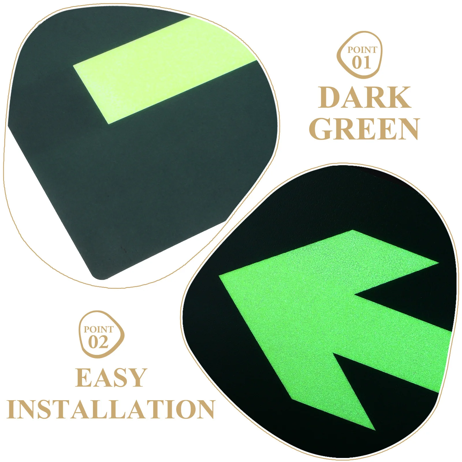 8 pcs Glow In The Dark Evacuation Stickers Long Lasting Luminous Waterproof Emergency Exit Signs Self Adhesive Safety Decals For
