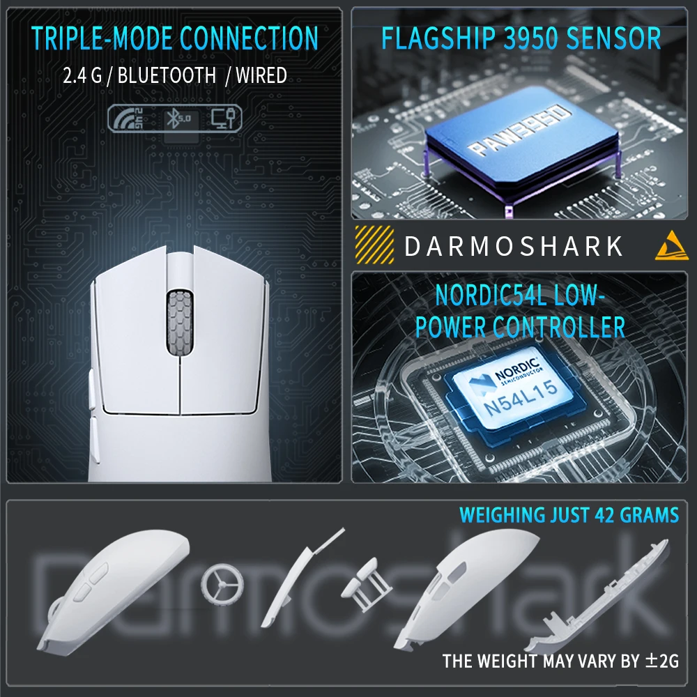 Darmoshark M3 Micro V2 Wireless Gaming Mouse Double 8k Nordic N54L