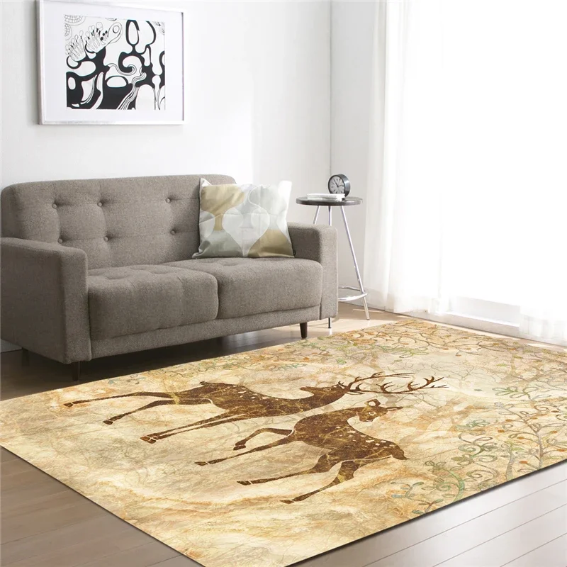 Deer Carpets For Home Living Room Tea Table Bedside Sofa Mat Kids Bedroom Decor Washable Floor Mat Household Area Mat Animal Rug - view 4