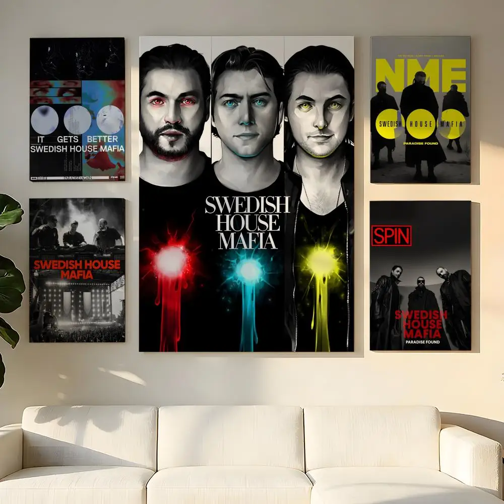Cuadro Decorativo de Pared con Marco Interior, Estilo Moderno, Pintura Caligráfica de Cantante de la Mafia Sueca S-House M-House
