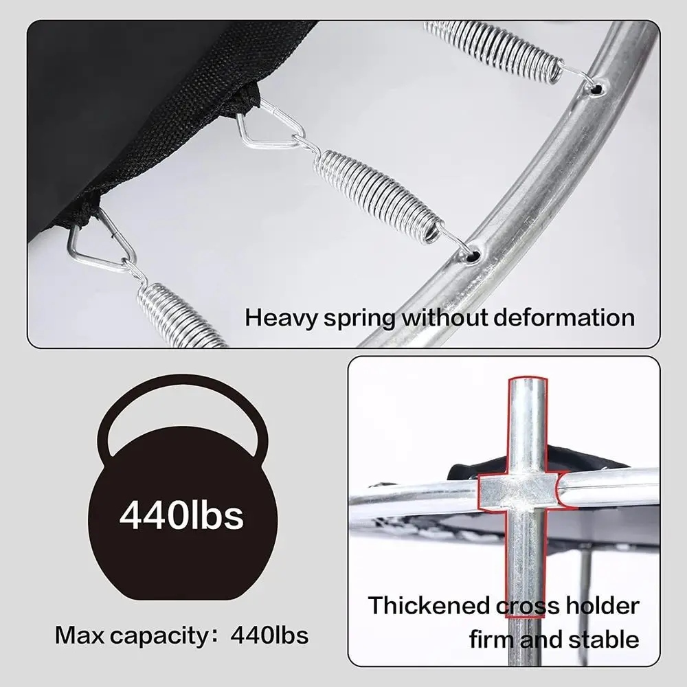 Trampolina fitness dla dorosłych - 40'/48' 150 kg Składana trampolina do ćwiczeń z regulowanym piankowym uchwytem, cicha mini trampolina do ćwiczeń w pomieszczeniach