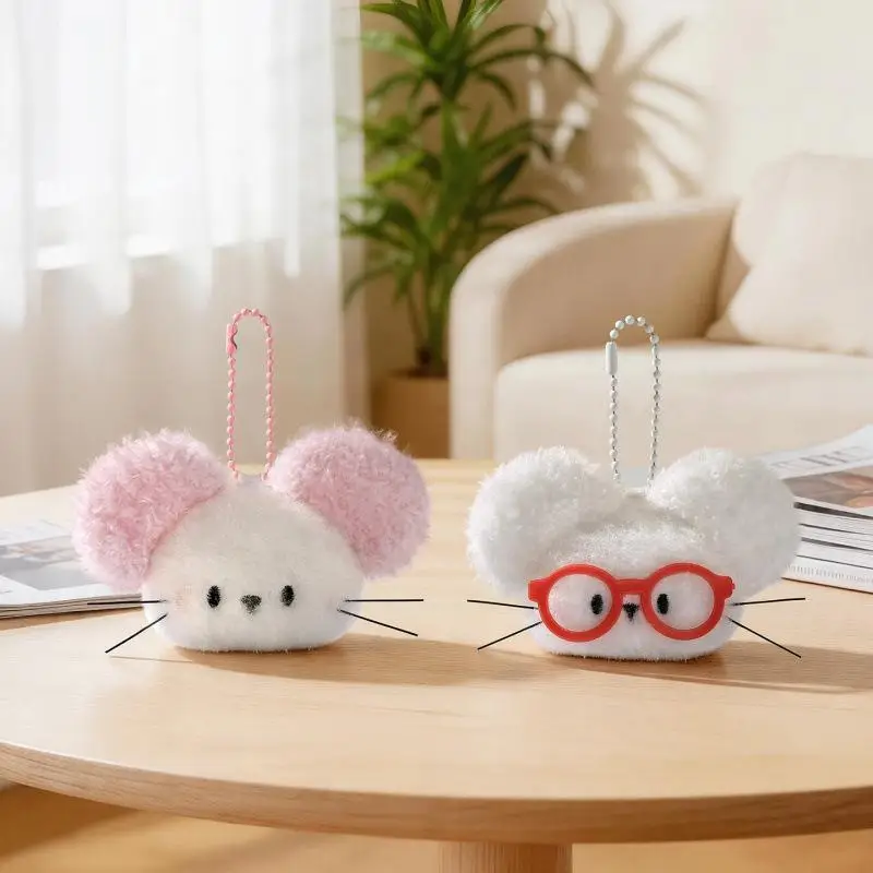 Cute Plush Cat Mouse Pendant Keychain Portable Bag Hanging Ornament Car Key Decor Jewelry Gift For Women