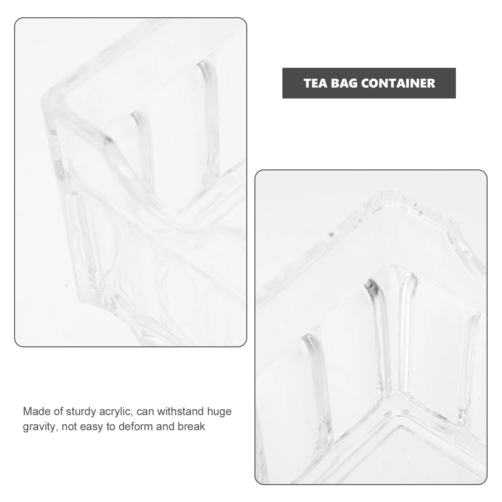 

2Pcs Acrylic Tea Bag Box Clear Storage Container for Tea Bags Coffee Bags Sundries Holder Modern Home Office Hotel Restaurant