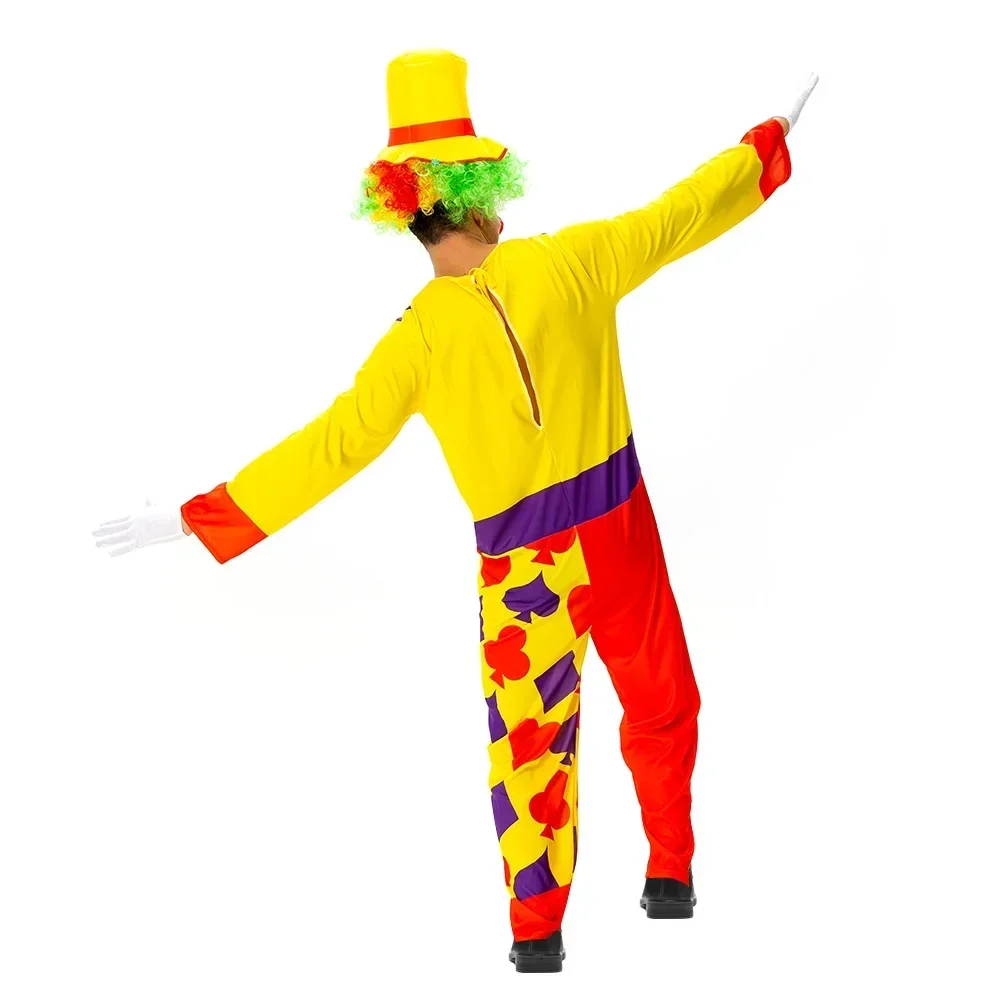 أزياء دي كوسبلاي السيرك السعيد المهرج أرض الإنسان، combinaison colorée، perruque moelleuse، grand nez rouge، atmosphère Energgisa