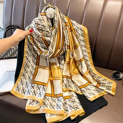 Spring Scarf Women's Luxury Design Scarf Silk Smooth Scarf Soft Muslim Headband Shawl Beach 85x180cm