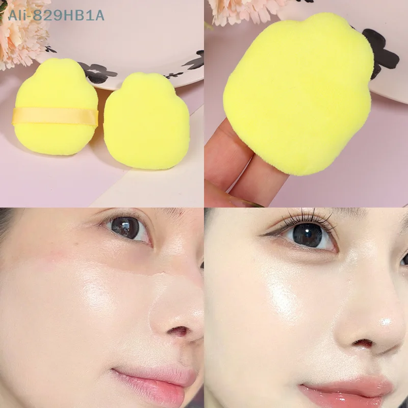 1/2Pcs Bear Shape Powder Puff Soft Makeup Sponge For Face Make Up Eyes Contouring Shadow Cosmetic Washable Mini Velvet Puff