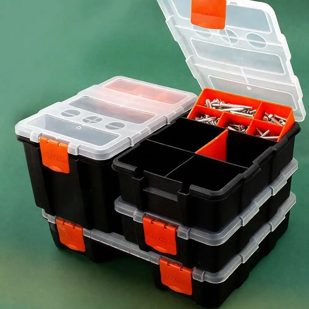 Sturdy Plastic Storage Organizer Box Hardware Tool Case Removable Divider Container For Screws Electronics Small Parts