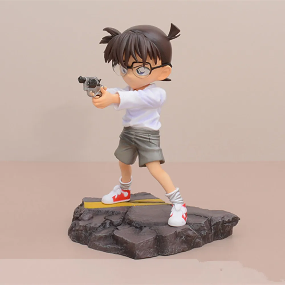 Detektyw Conan Figurki akcji Gk Conan Edogawa 18cm Figurka anime Podnieś pistolet Figurka Pvc Statuetka Kolekcja Model Ozdoba Prezent