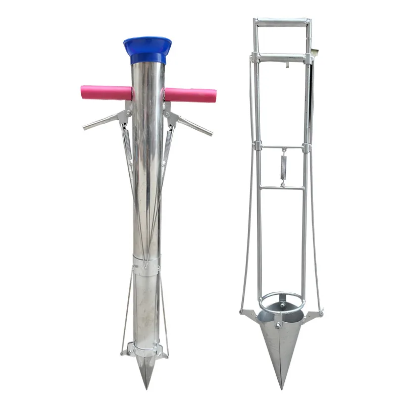 Stainless Steel Manual Seedling Planter Long Handled Bulb Vegetable Planter Tools Agricultural Seeder Sapling Transplant Planter