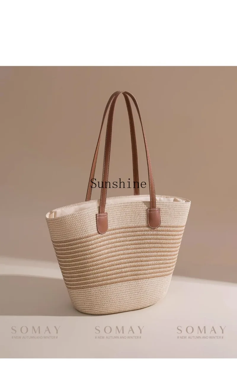 Woven Versatile Shoulder Casual Large Capacity Underarm Women's Bag