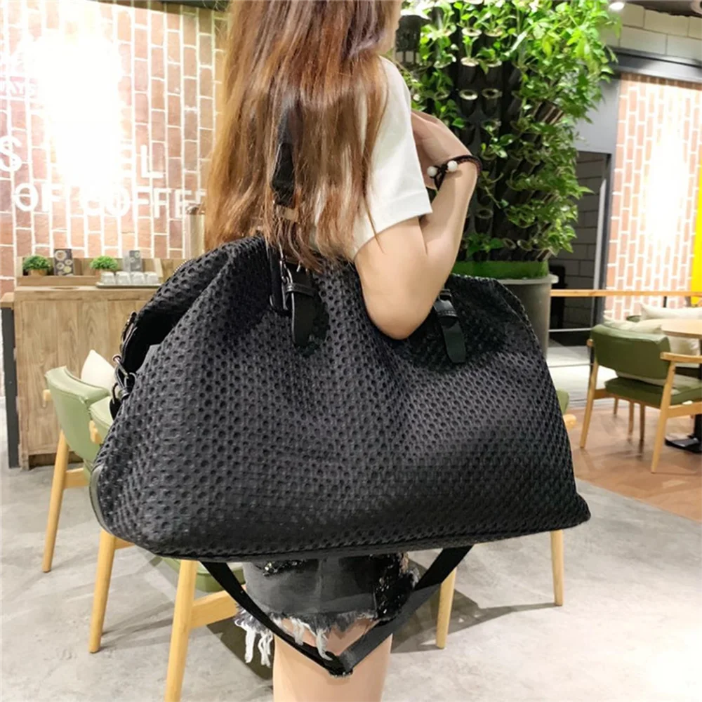 

Travel Bag Casual Super Large Nylon Mesh Shoulder Bag with Detachable Strap Crossbody Bag Easy Carry