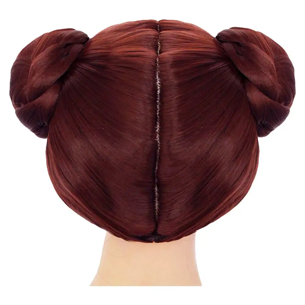 Kinderen Leia Cosplay Pruik Kinderen Meisjes Prinses Hitte Fantasiebestendig Synthetisch Haar Carnaval Halloween Feest Rekwisieten