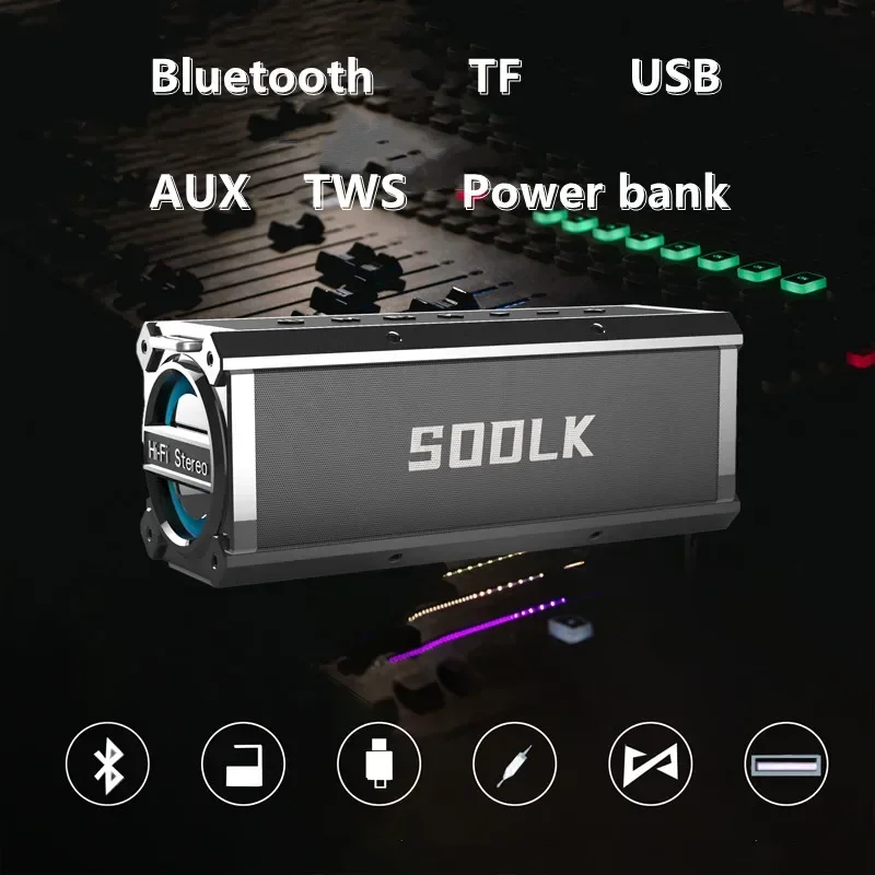 SODLK T200 Plus سماعة لاسلكية تعمل بالبلوتوث المتكلم المسرح المنزلي مضخم صوت خارجي محمول Audio120W قوة فائقة تشغيل 8 ساعات #3