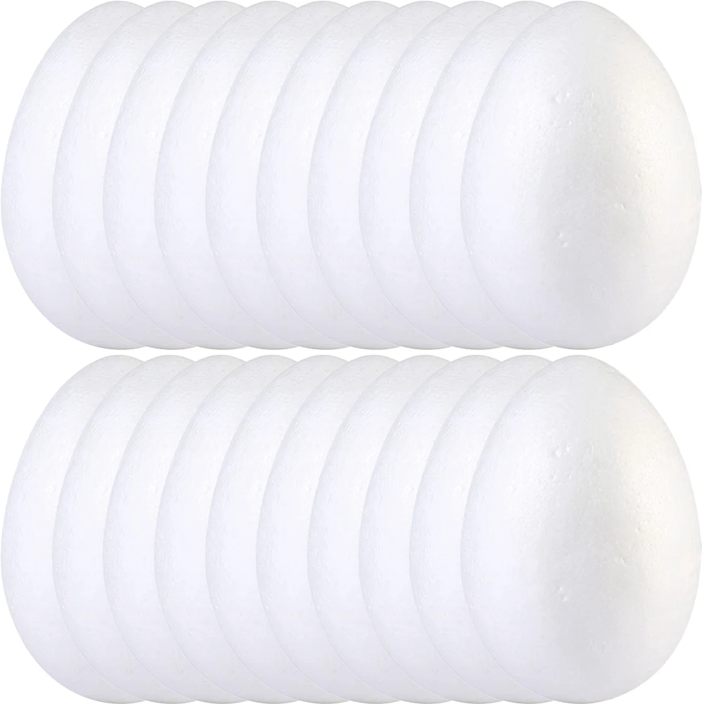 

20pcs 10cm Painting Easter Foam Egg White Polystyrene Foam Egg Ball For Home Happy Eatser Party Decor DIY Kids Gift