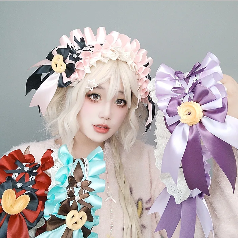 

Lolita Maid Headband Sweet Lolita Ruffled Bowknot Hair Accessories Cosplay Anime Maid KC Headwear Daily Versatile BNT Headdress