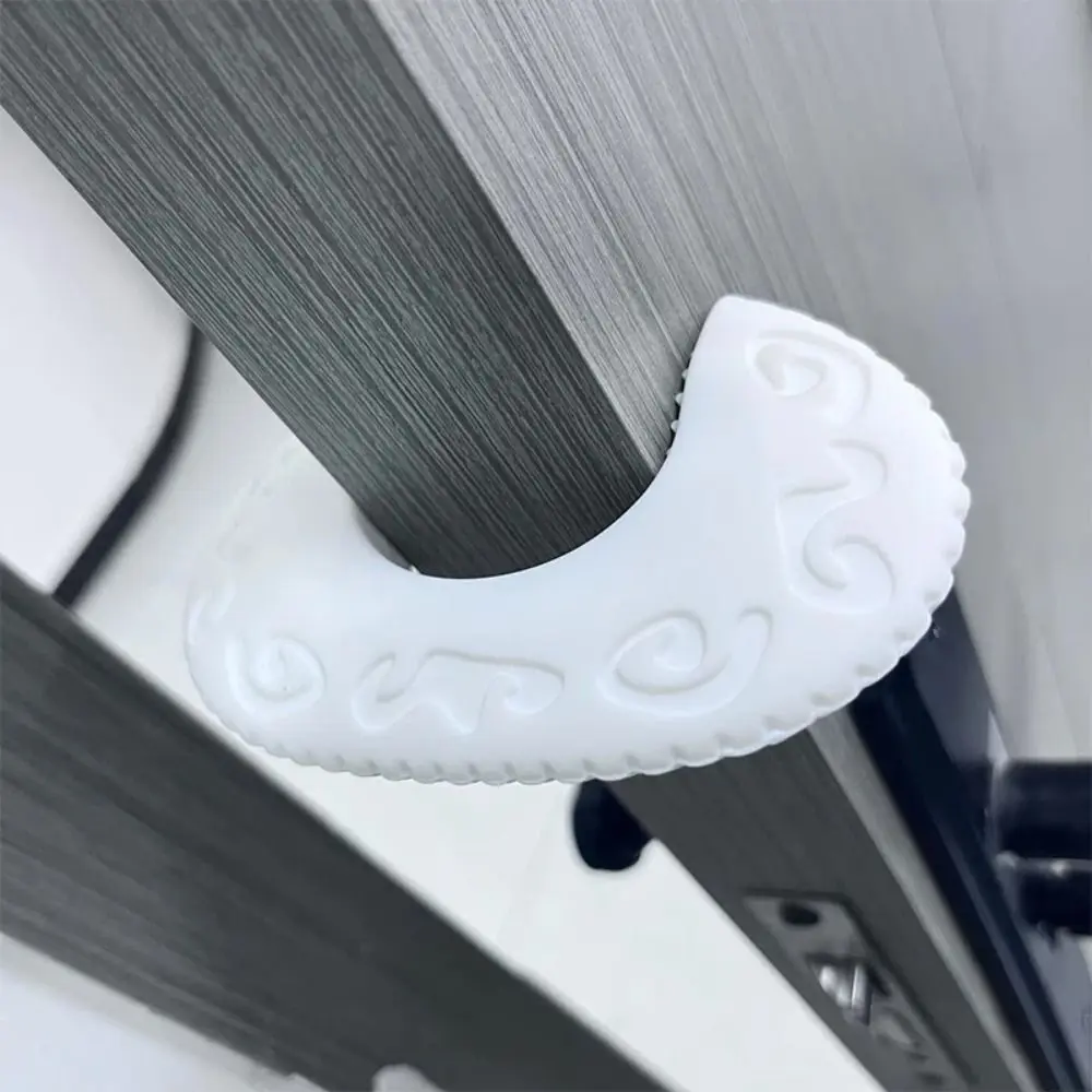 

C-shaped Design Child Safety Door Stopper Anti-slip Strips Easy Installation Door Block Set Convenient Silicone