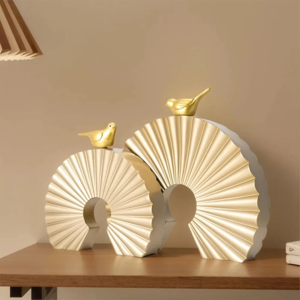 

Современный абстрактный декор скульптуры для гостиной, кухонного шкафа, подставки для телевизора, акценты цвета шампанского, золотого цвета