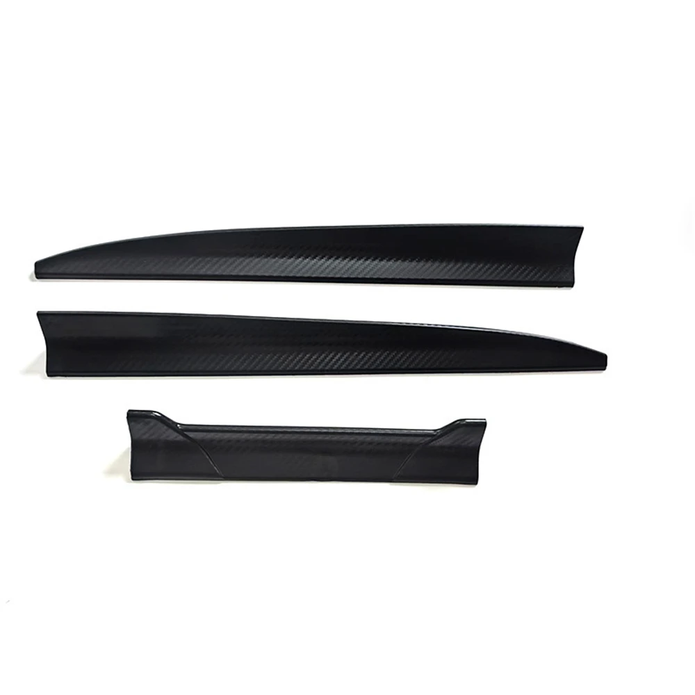 3PCS Universal Car Rear Spoiler Carbon Fiber No-Punch Grain Blade Modification Parts Three-Section Combination Tail Trunk Wing