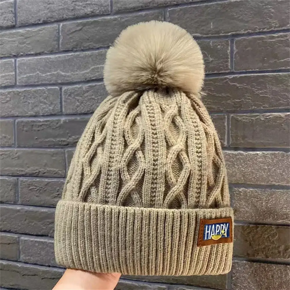 Fashion Pompoms Beanies Hat for Women Autumn Winter Thickened Warm Cap Stylish Beanie Hats Casual Outdoor Keep Warm Knitted Caps